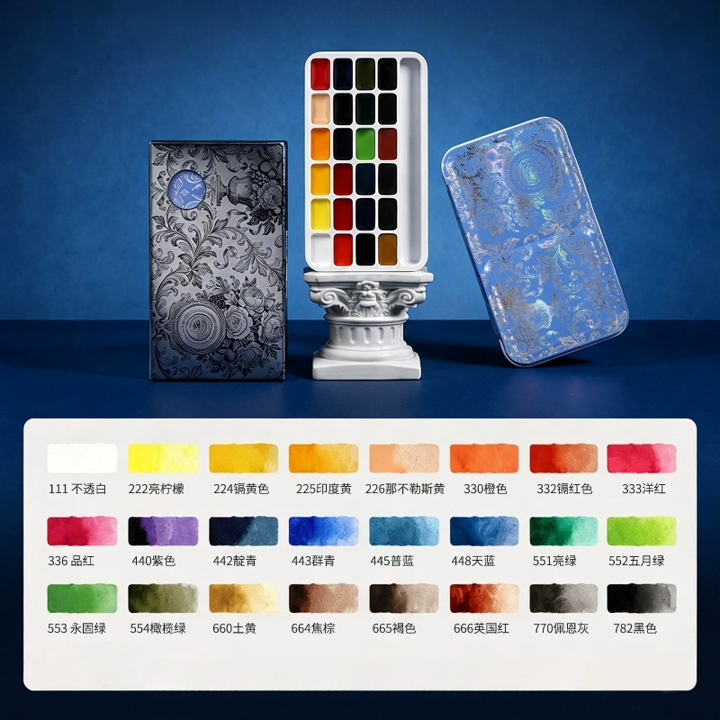 Rubens 24 Colors 1ml Solid Wat - đánh giá và giá Watercolor Paint Set Solid Pigment