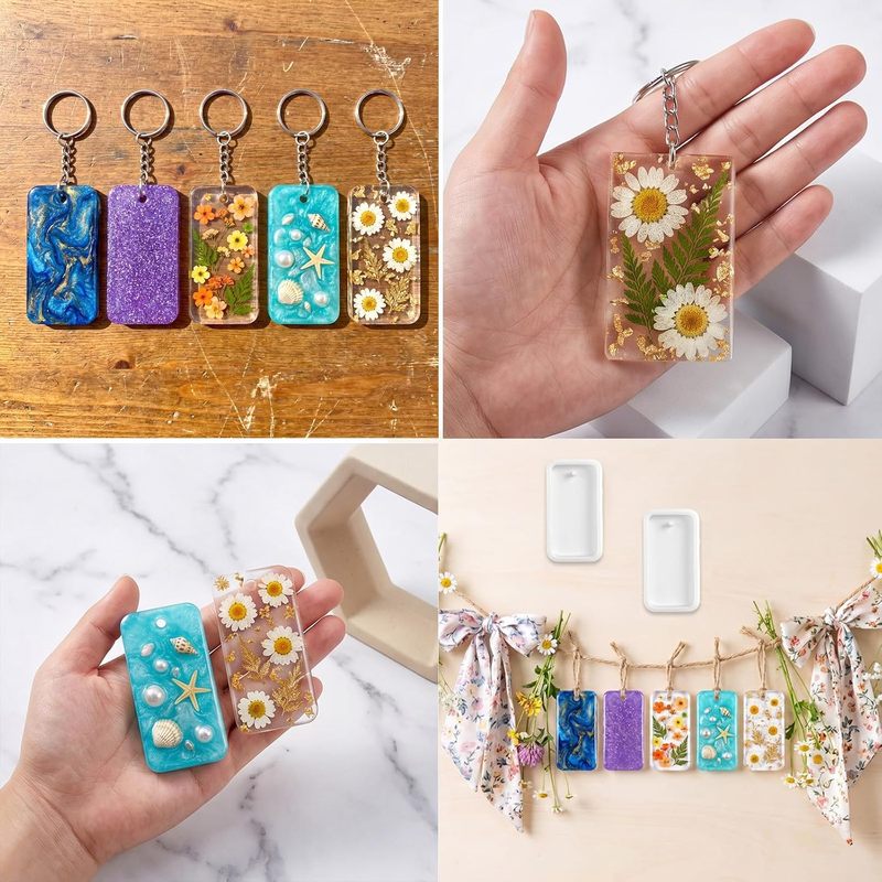 10Resin keychain jewelry casti - đánh giá và giá Silicone Epoxy Resin Molds Set