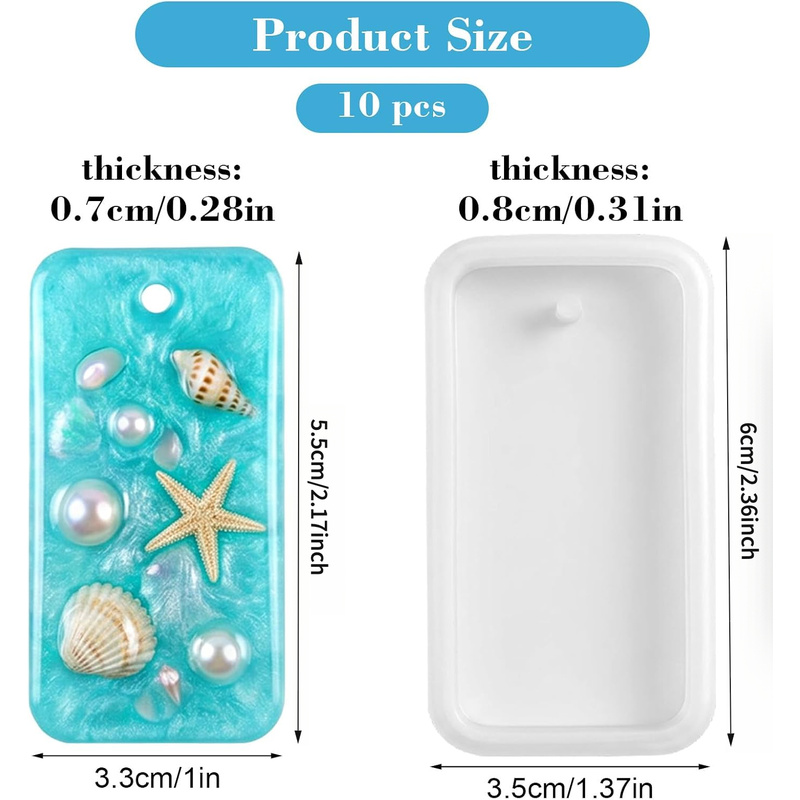 10Resin keychain jewelry casti - đánh giá và giá Silicone Epoxy Resin Molds Set