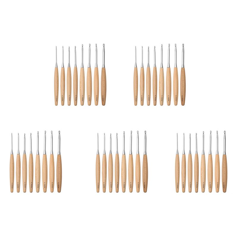 ABJI-40Pcs Wood Crochet Hooks  - đánh giá và giá Wooden Crochet Hooks Ergonomic Handle