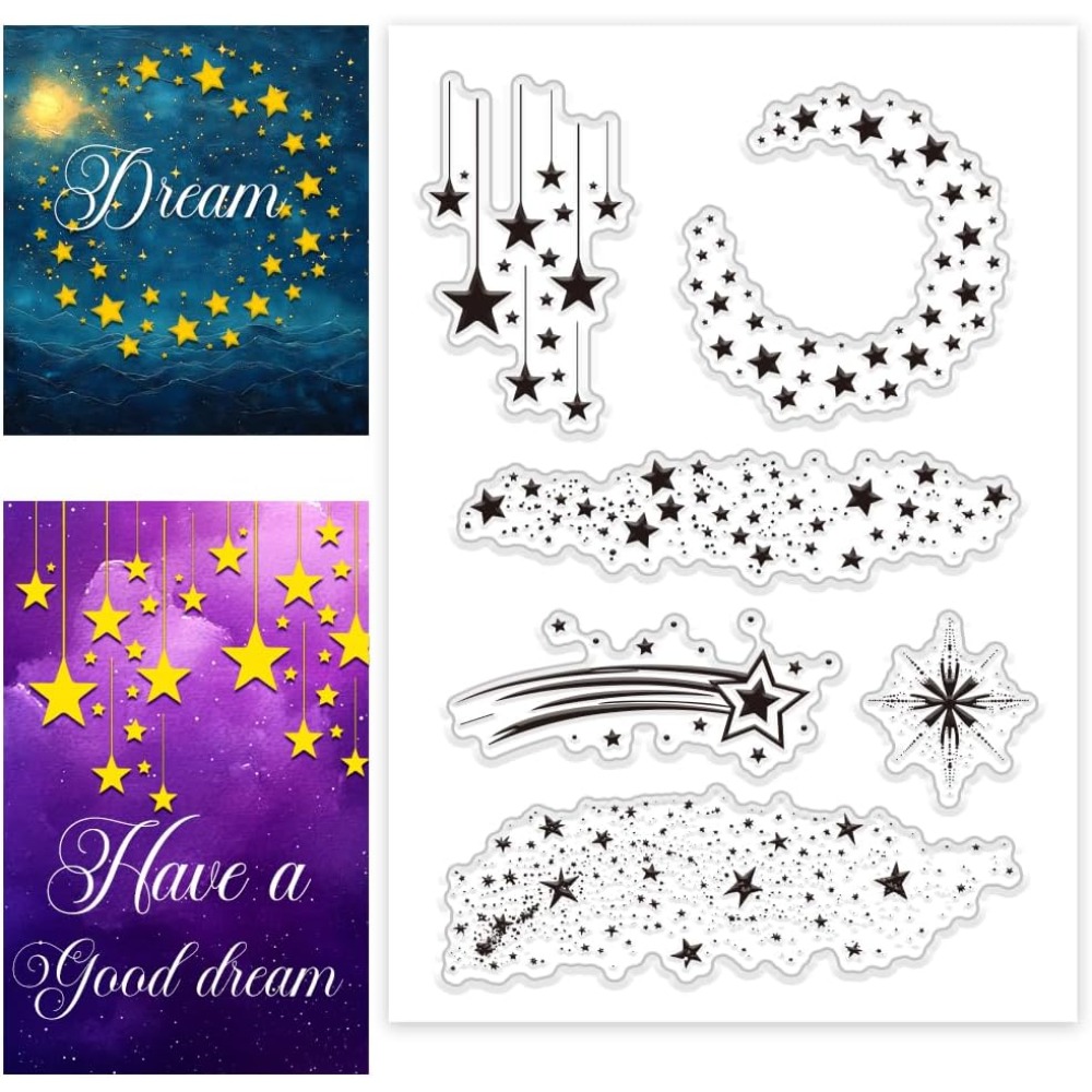 Star Clear Stamps Night Stars  - đánh giá và giá Clear Silicone Stamps For Card Making