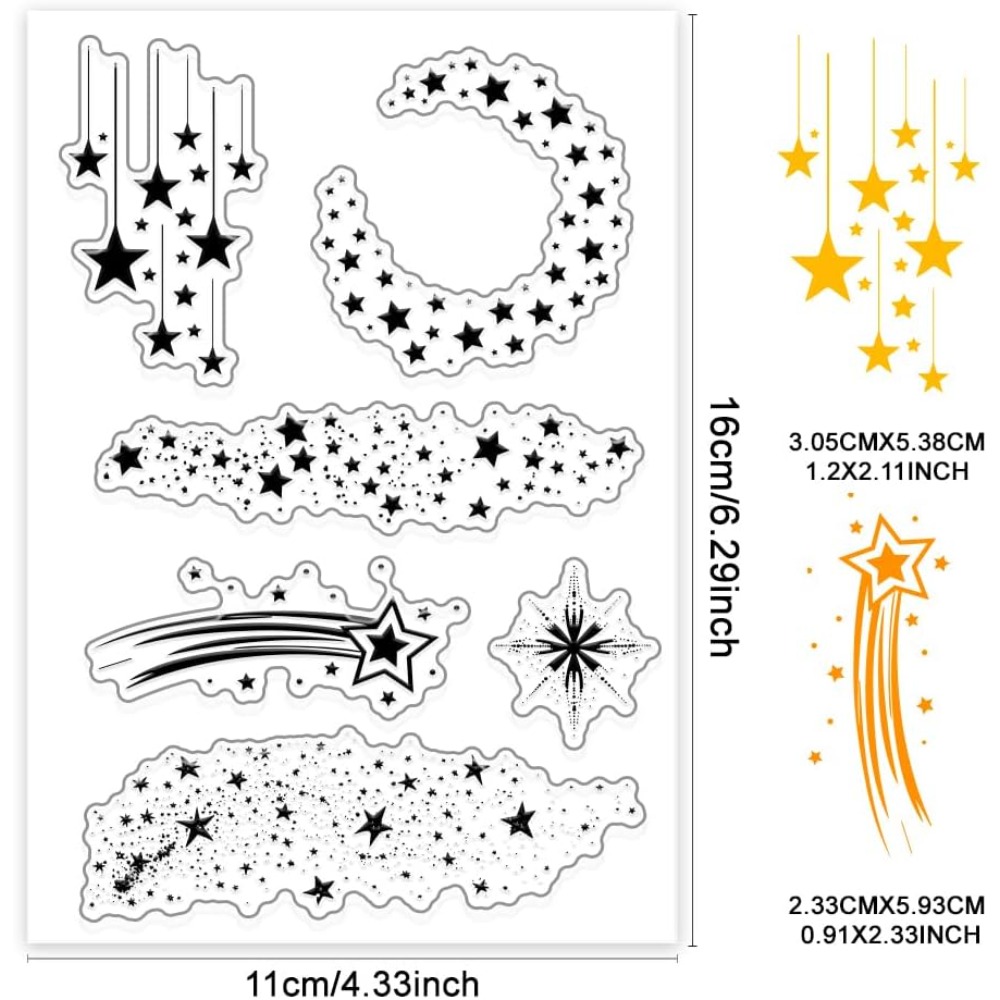 Star Clear Stamps Night Stars  - đánh giá và giá Clear Silicone Stamps For Card Making