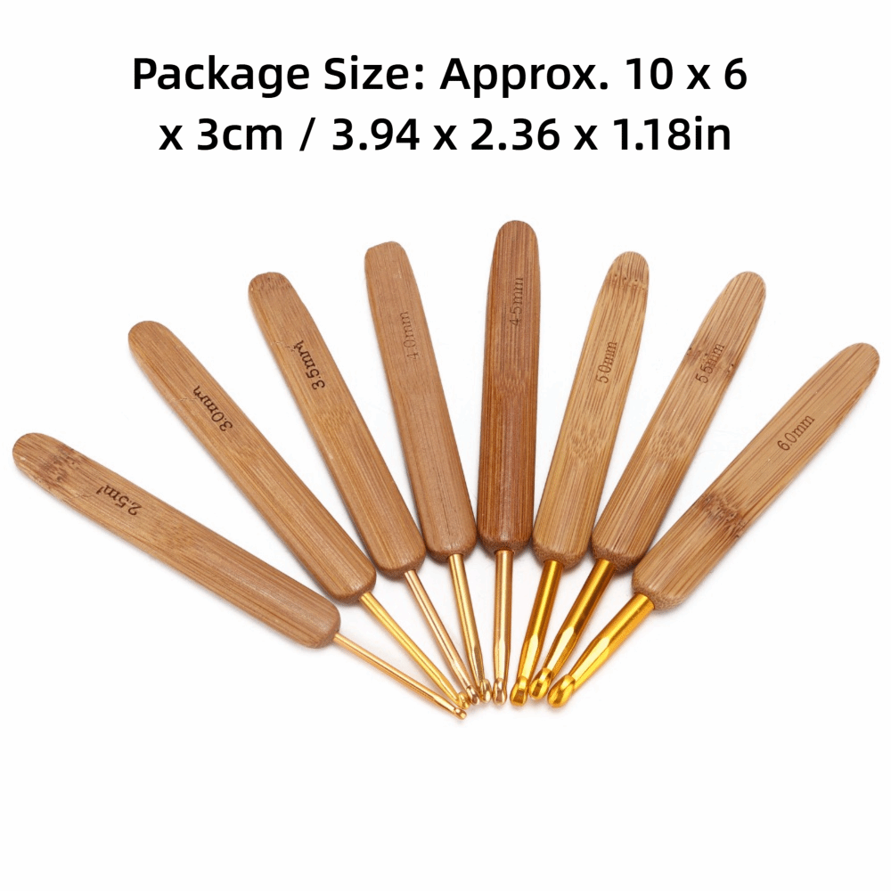 8pcs 2.5-6mm Sizes Crochet Hoo - đánh giá và giá Wooden Crochet Hooks Ergonomic Handle