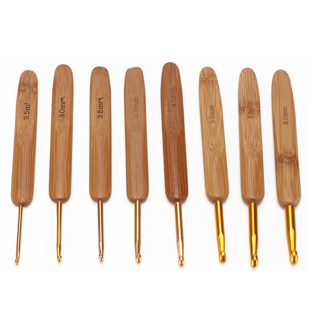 8pcs Ergonomic 2.5-6mm Sizes C - đánh giá và giá Wooden Crochet Hooks Ergonomic Handle